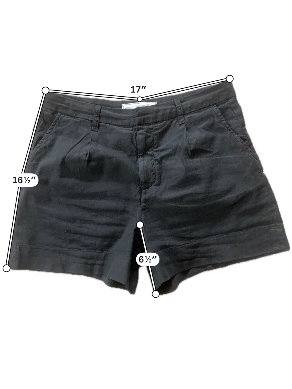 Frank & Eileen Black Waterford Italian Performance Linen Shorts Size 10 - Picture 3 of 6